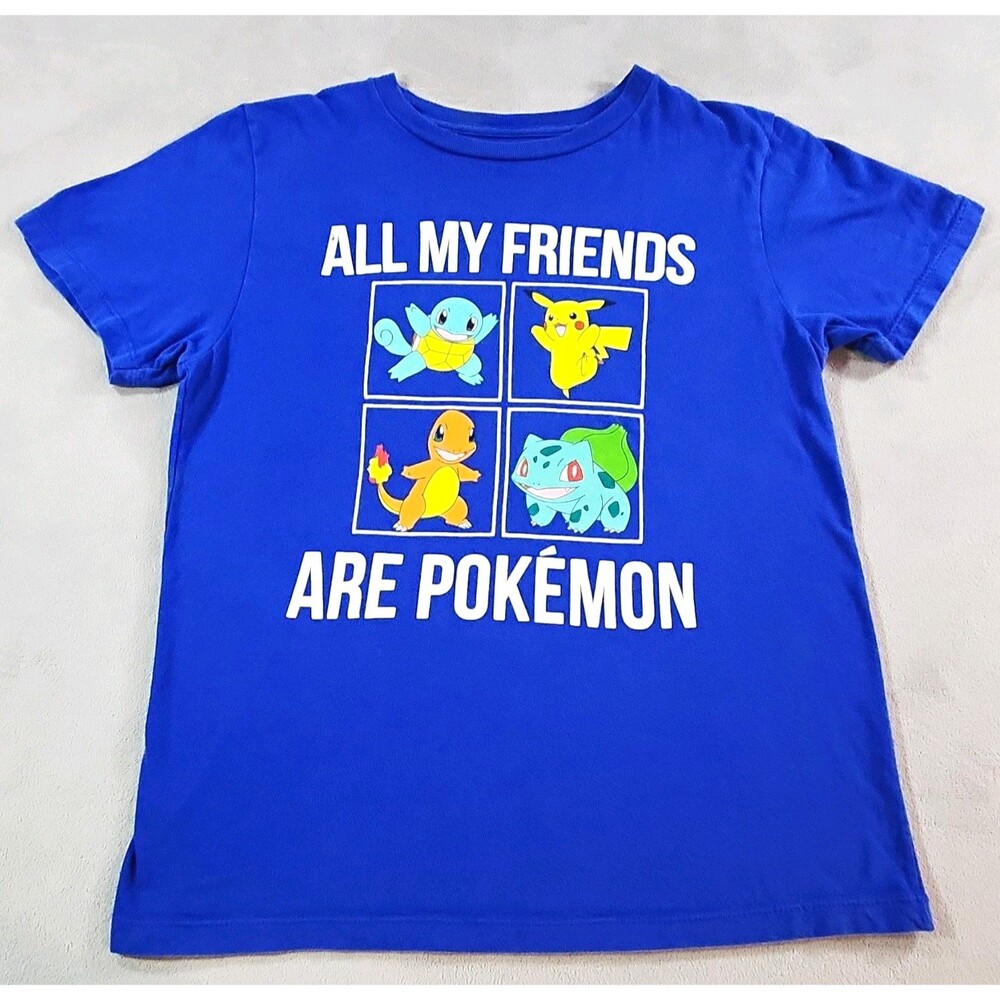Hybrid Apparel Men's Pokémon Blue Graphic Crew Neck Short Sleeve T-Shirt L